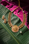 KUNDAN POLKI & RUBY STONE TEMPLE NECKLACE CET
