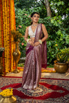 MAUVE LEHERIYA BANARASI SILK