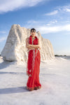 PARIZAD RED ORGANZA SAREE WITH GOTTA PATTI WORK