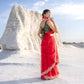 PARIZAD RED ORGANZA SAREE WITH GOTTA PATTI WORK