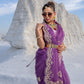 PARIZAD PURPLE ORGANZA SAREE WITH GOTTA PATTI WORK