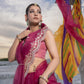PARIZAD MAUVE ORGANZA SAREE HANDCRAFTED WITH GOTTA PATTI WORK