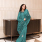 PEACOCK GREEN RAW SILK ITALIAN SAREE