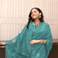 PEACOCK GREEN RAW SILK ITALIAN SAREE
