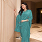 PEACOCK GREEN RAW SILK ITALIAN SAREE